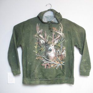 Delta Fleece Buck Deer Bow Archery Green Soft Hoodie Sweatshirt